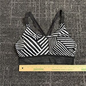 Victoria Secret Sport Lightweight Black and White Geometric Sports Bra Size 36C